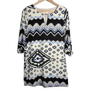 Everly Shift Dress Size M Southwestern Aztec Boho Coastal Cowgirl Cutout